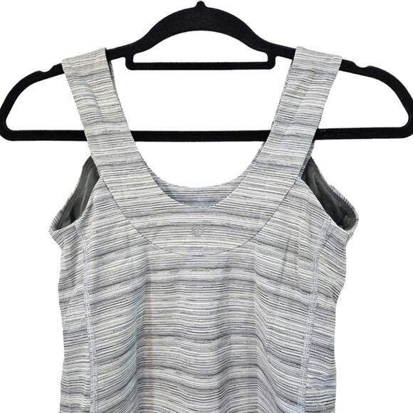 Lululemon Scoop Back Tank- Cyber Stripe White Silver Fox Size 4 - Picture 8 of 10